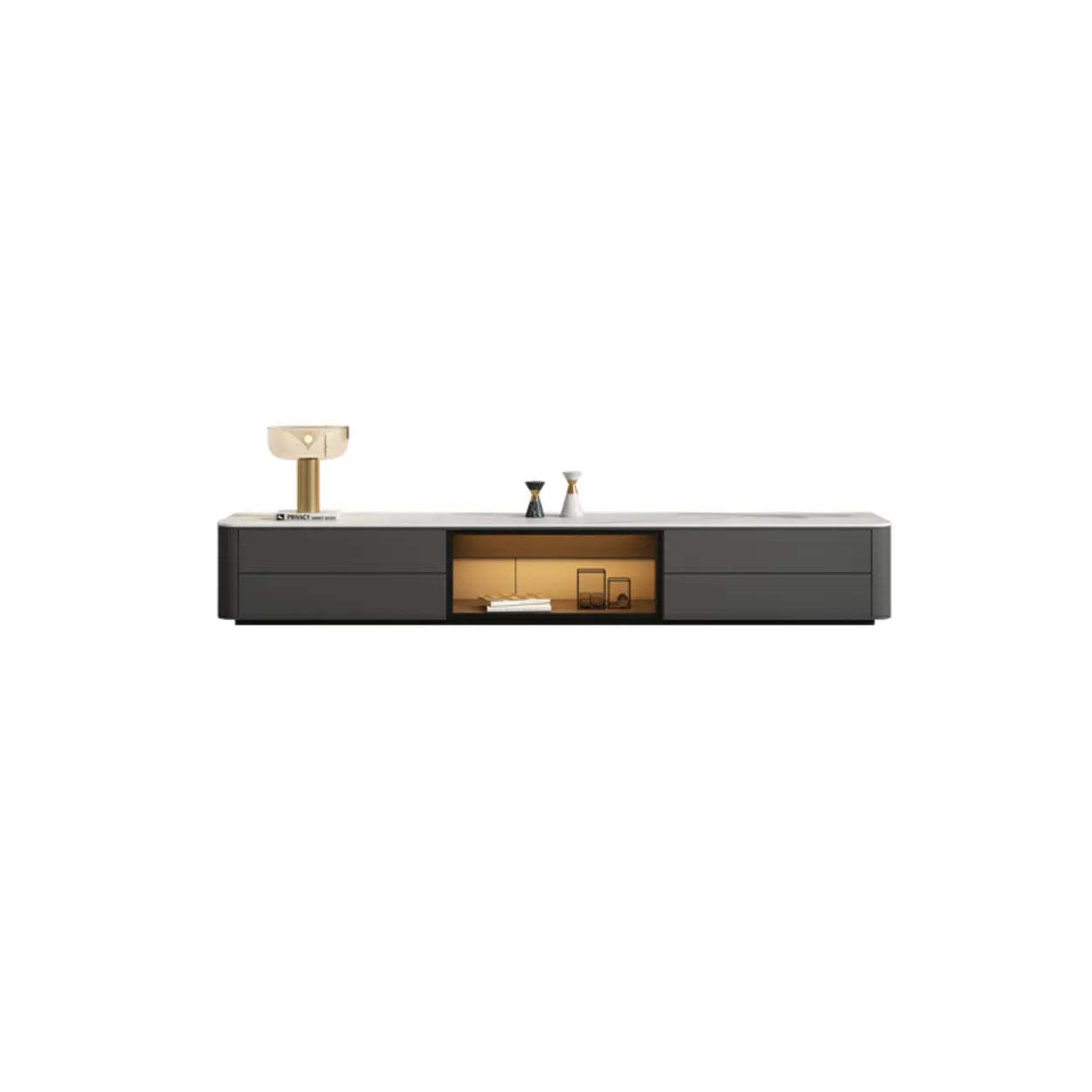Gray modern doors stand tv stands — 71" L x 16" W x 16" H