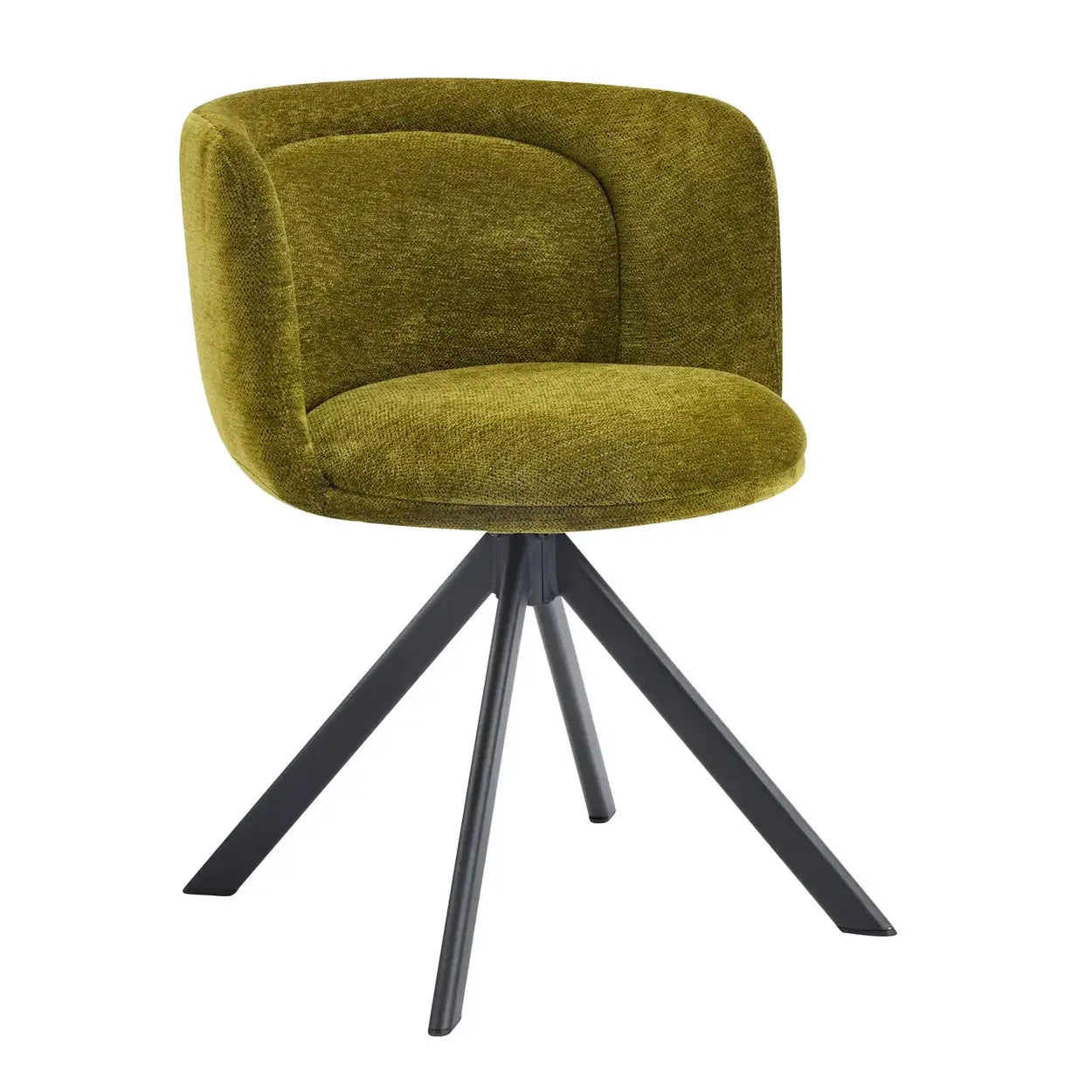 Modern Low-Back Fabric Swivel Dining Chairs Set of 2