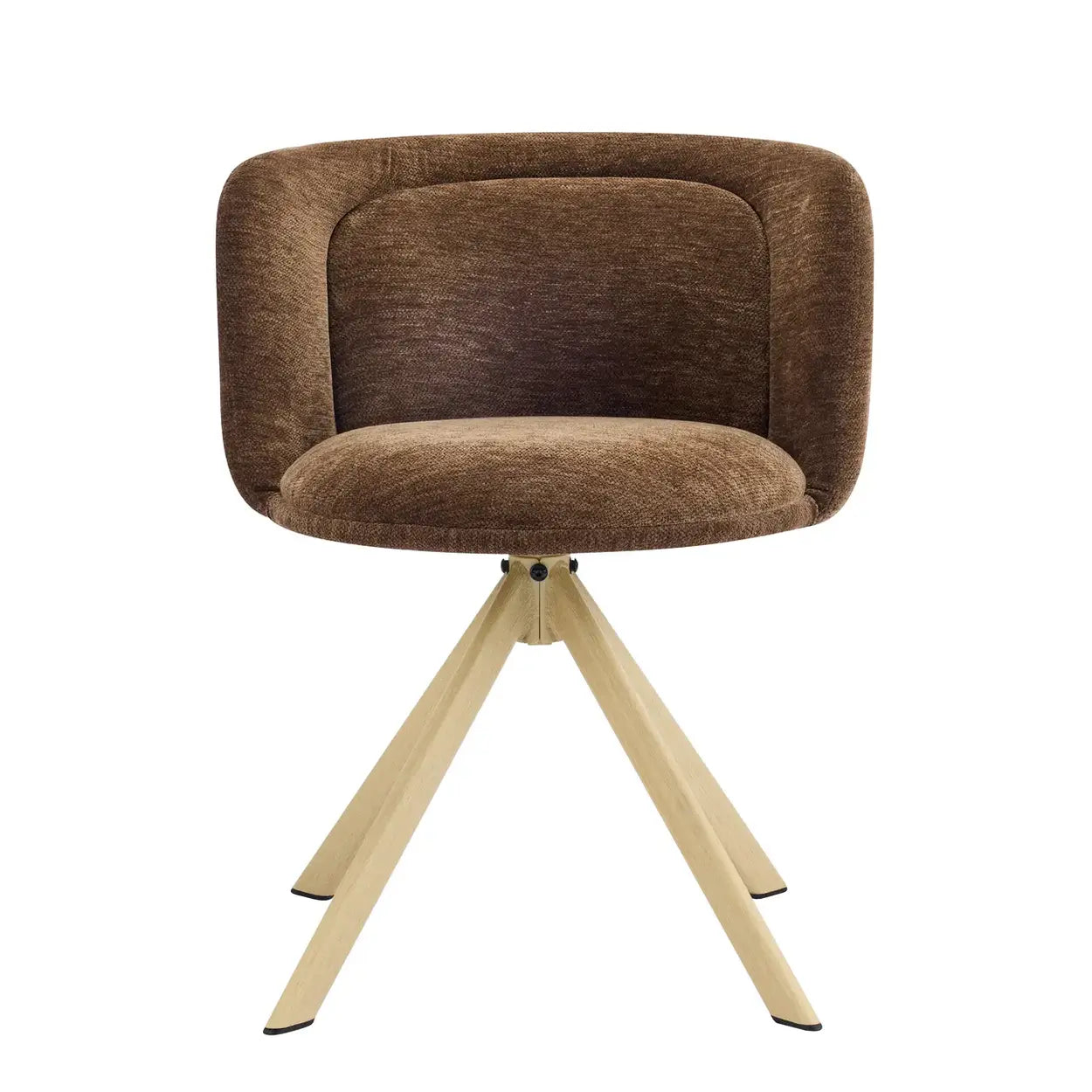Modern Low-Back Fabric Swivel Dining Chairs Set of 2