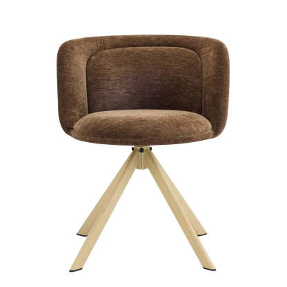 Modern Low-Back Fabric Swivel Dining Chairs Set of 2