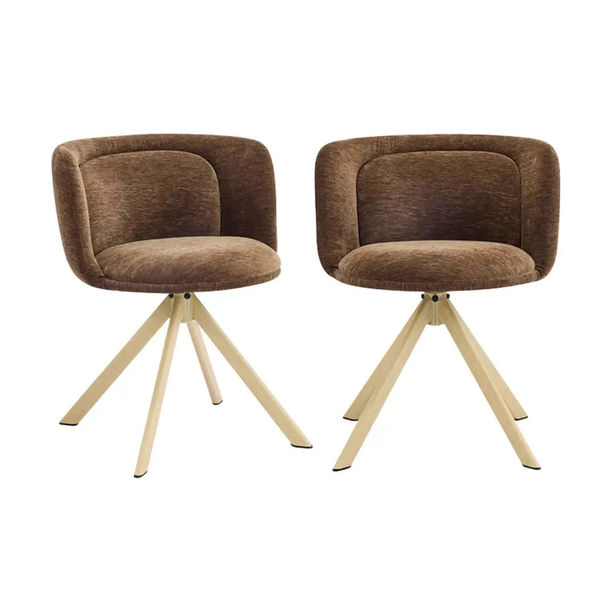 Modern Low-Back Fabric Swivel Dining Chairs Set of 2