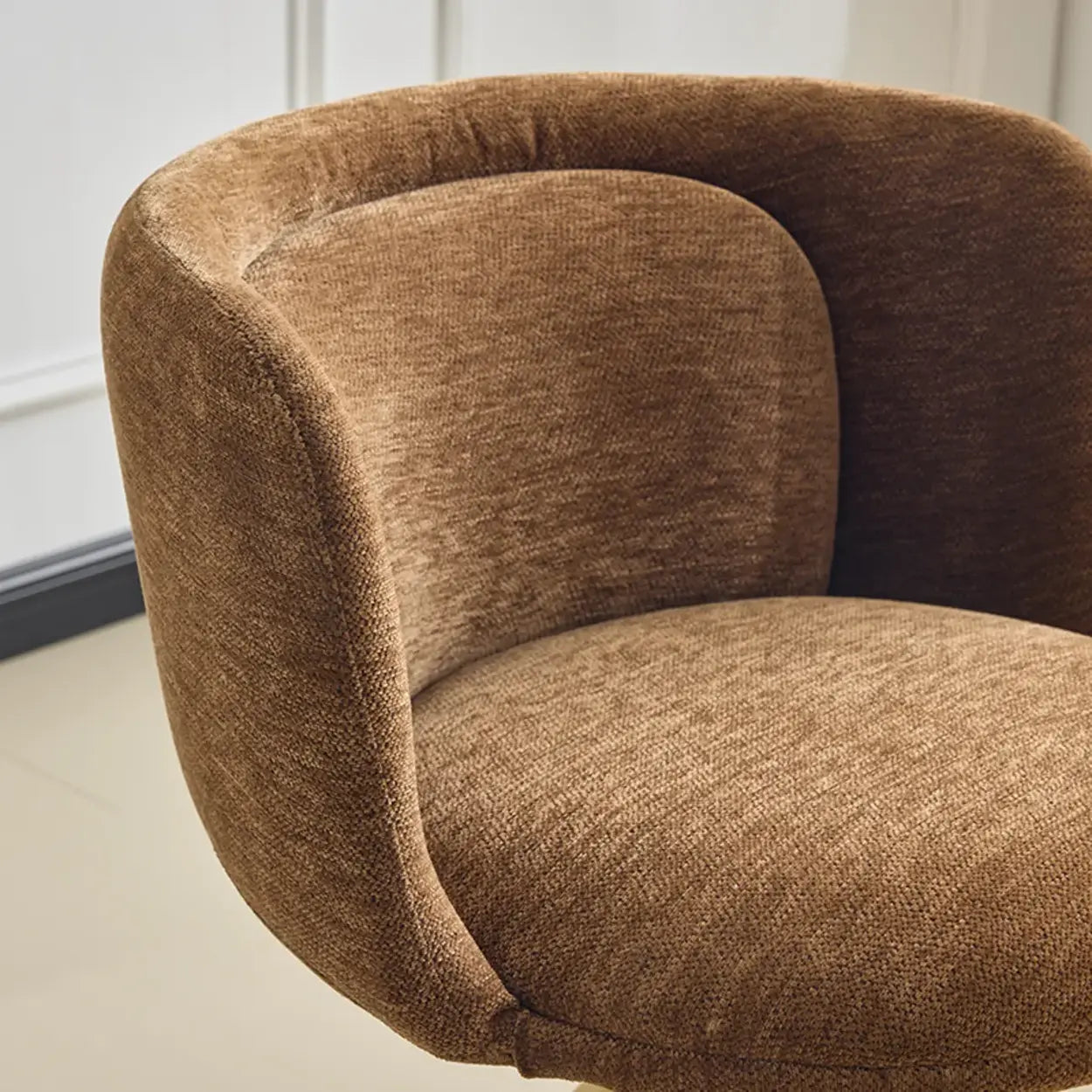 Modern Low-Back Fabric Swivel Dining Chairs Set of 2