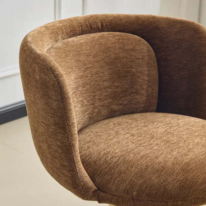 Modern Low-Back Fabric Swivel Dining Chairs Set of 2
