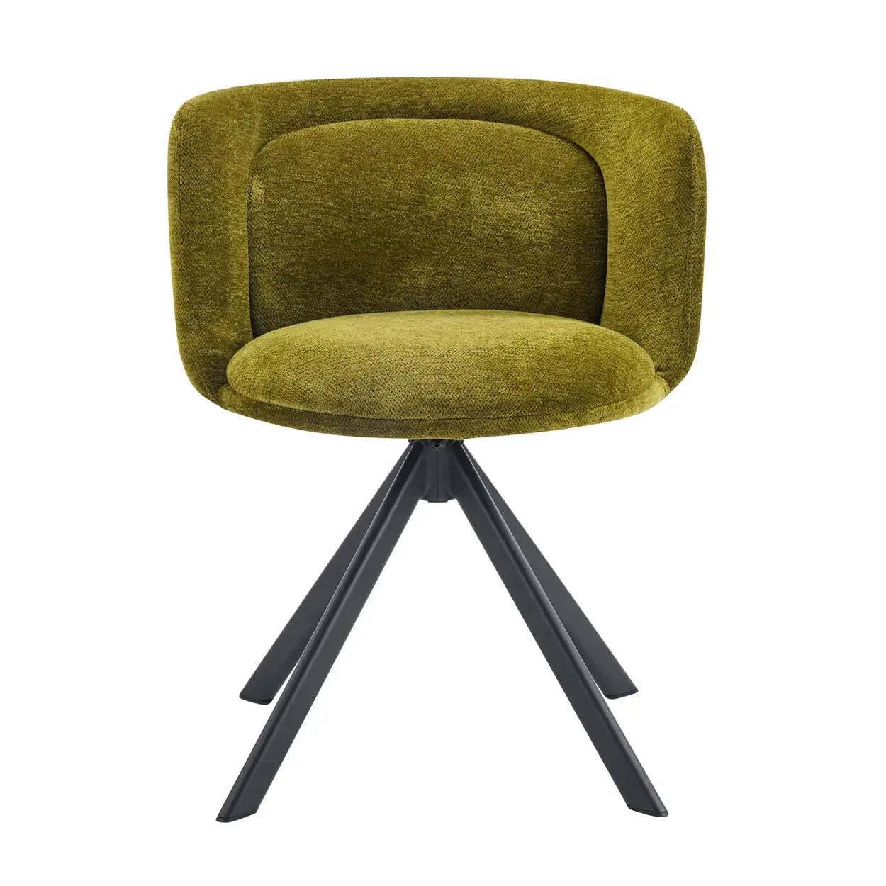 Modern Low-Back Fabric Swivel Dining Chairs Set of 2