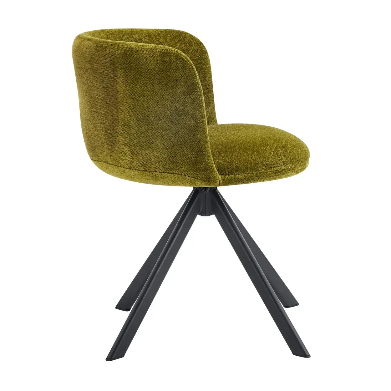 Modern Low-Back Fabric Swivel Dining Chairs Set of 2