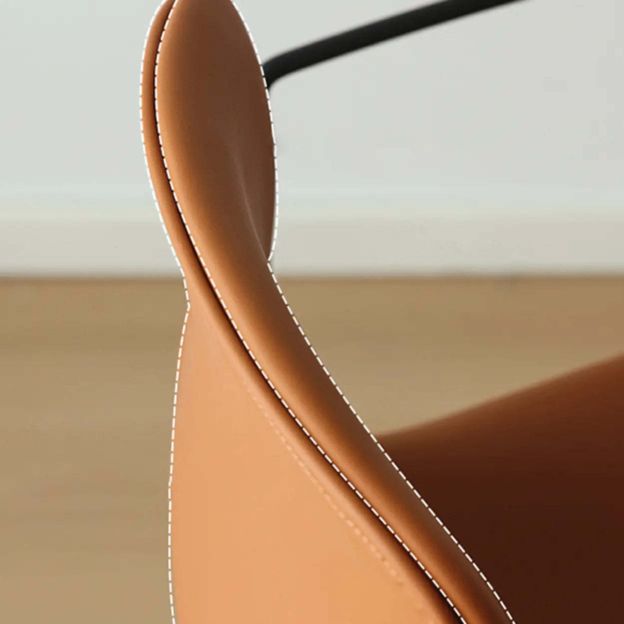 Modern Brown Leather Low-Back Office Chair