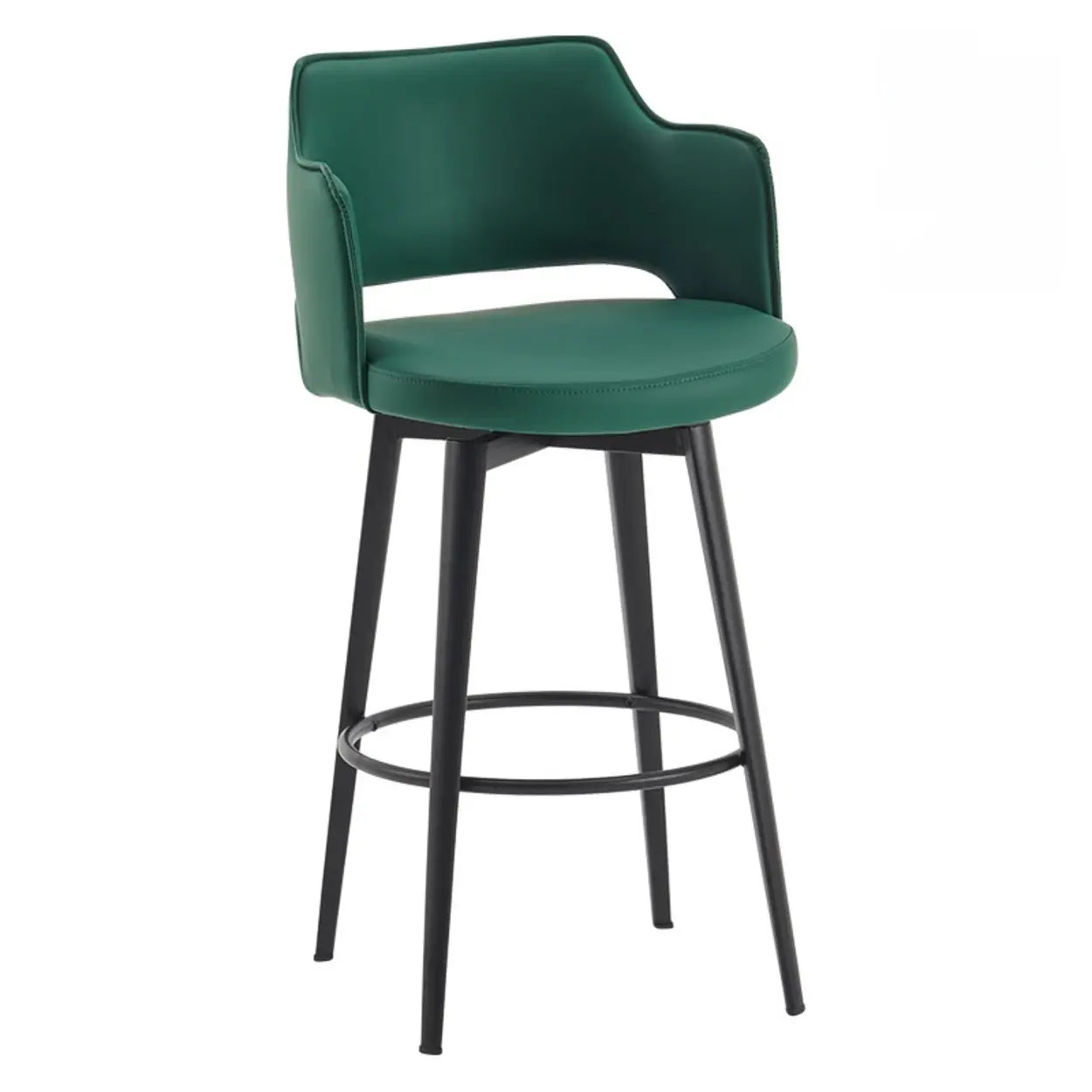 Modern Low Back Leather Counter Bar Stool