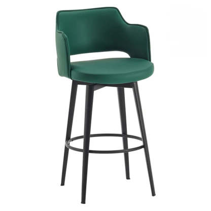 Modern Low Back Leather Counter Bar Stool