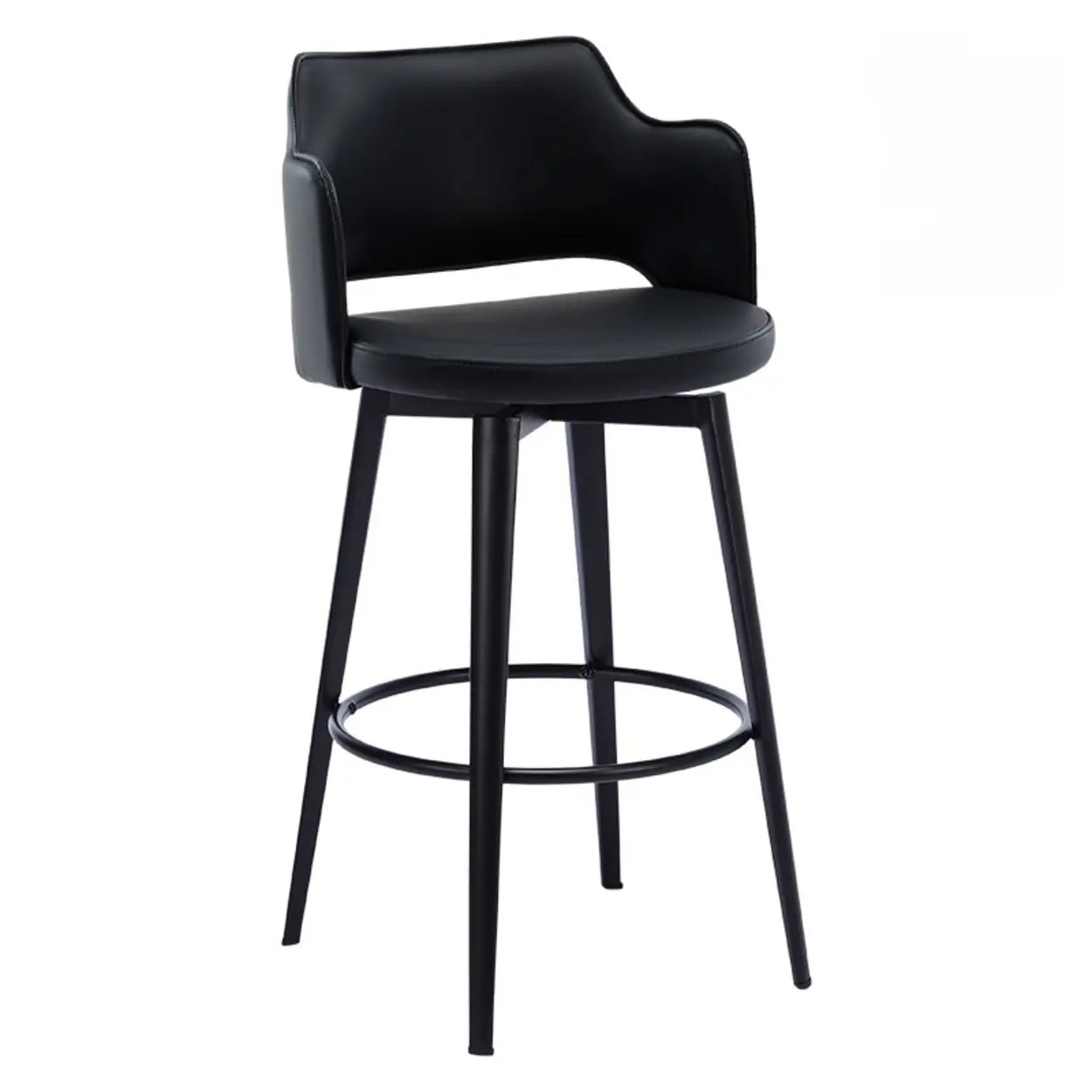 Modern Low Back Leather Counter Bar Stool