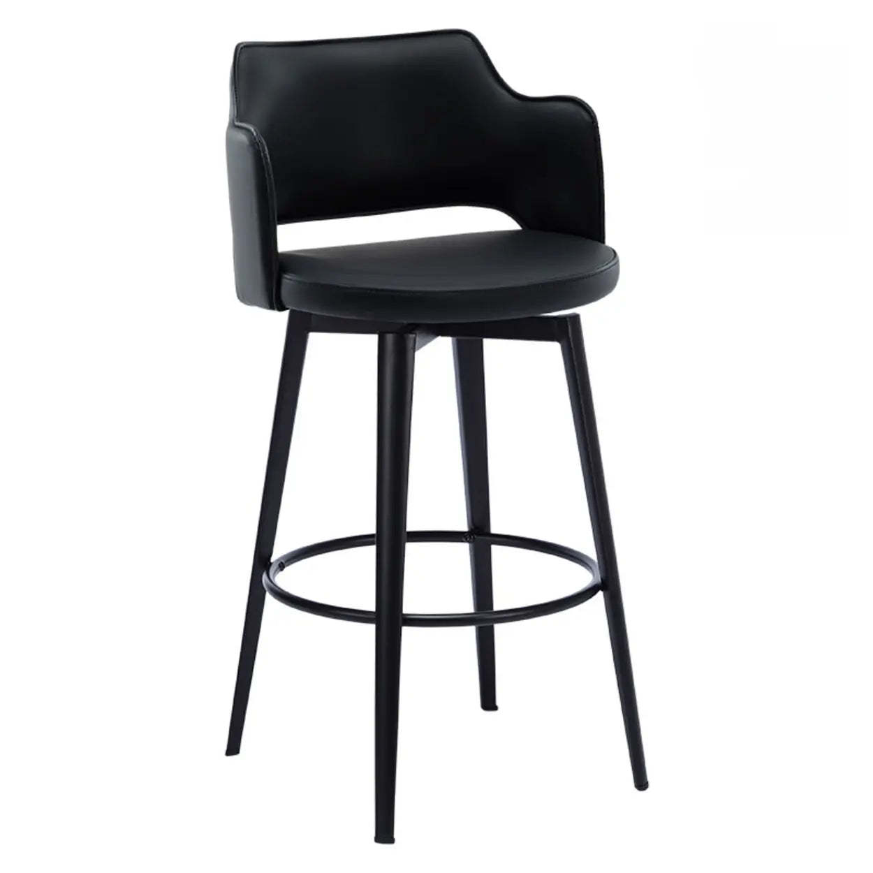 Modern Low Back Leather Counter Bar Stool