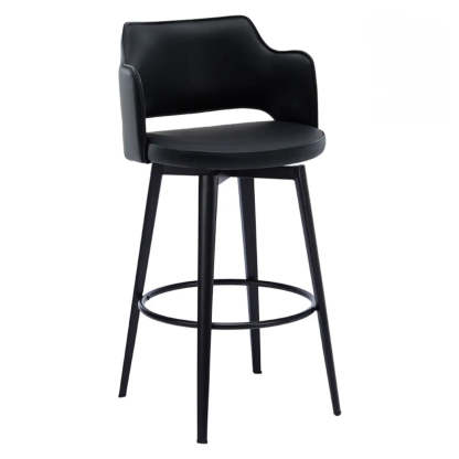 Modern Low Back Leather Counter Bar Stool
