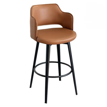 Modern Low Back Leather Counter Bar Stool
