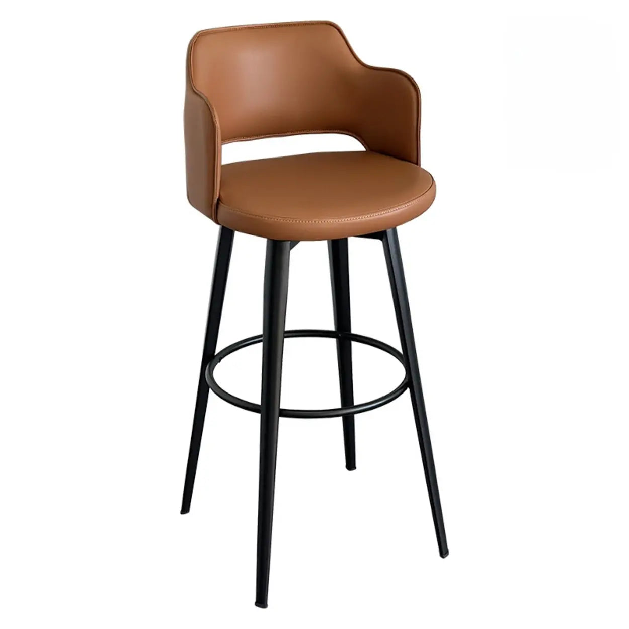 Modern Low Back Leather Counter Bar Stool