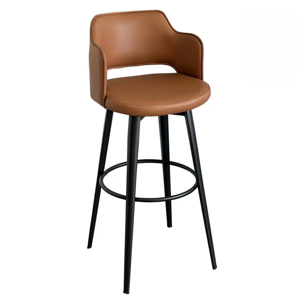 Modern Low Back Leather Counter Bar Stool