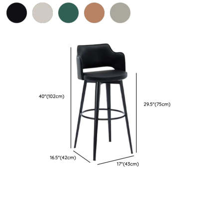 Modern Low Back Leather Counter Bar Stool
