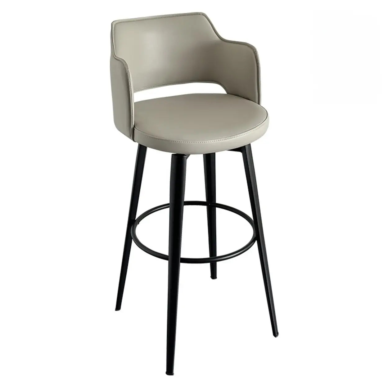 Modern Low Back Leather Counter Bar Stool — Green