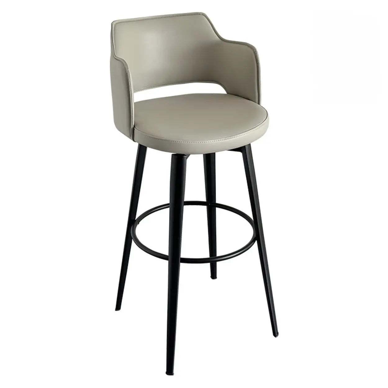 Modern Low Back Leather Counter Bar Stool — Green
