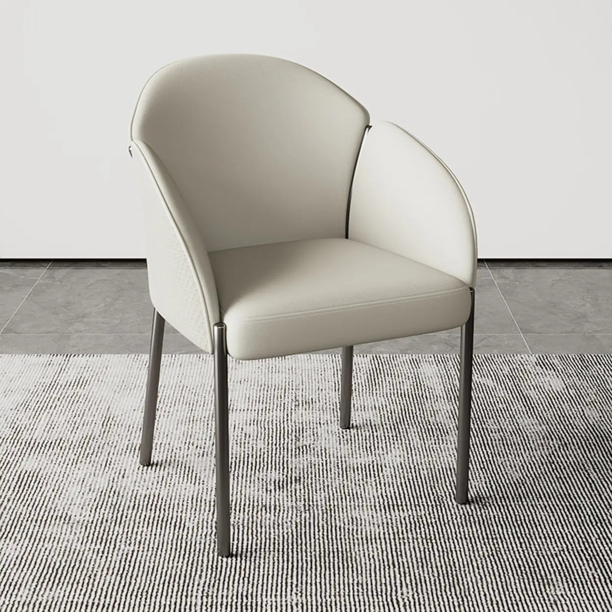 Modern Low Back Leather Accent Dining Chair