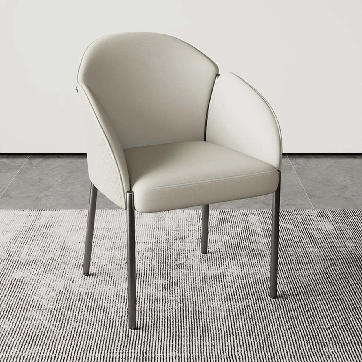 Modern back low gray leather metal glass office chairs, Lighom