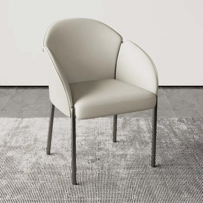Modern Low Back Leather Accent Dining Chair