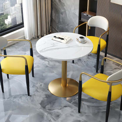 Modern Round Stone Scratch-Resistant Dining Table