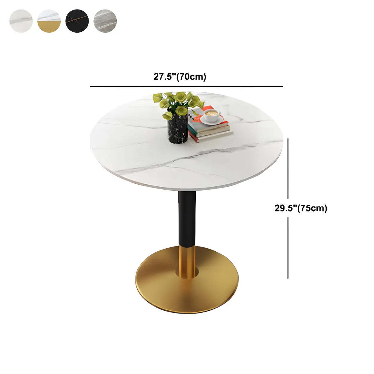 Modern Round Stone Scratch-Resistant Dining Table