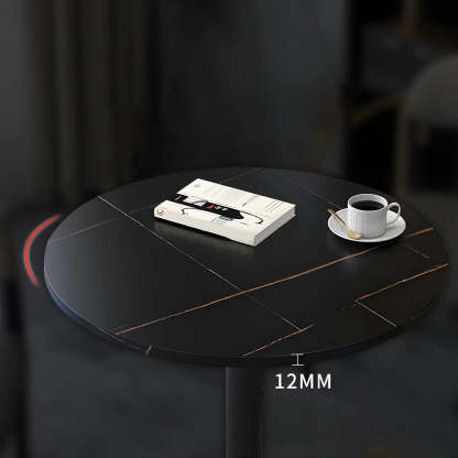 Gray luxury round scratch-resistant dining tables — 27.6"L x 27.6"W x 29.5"H