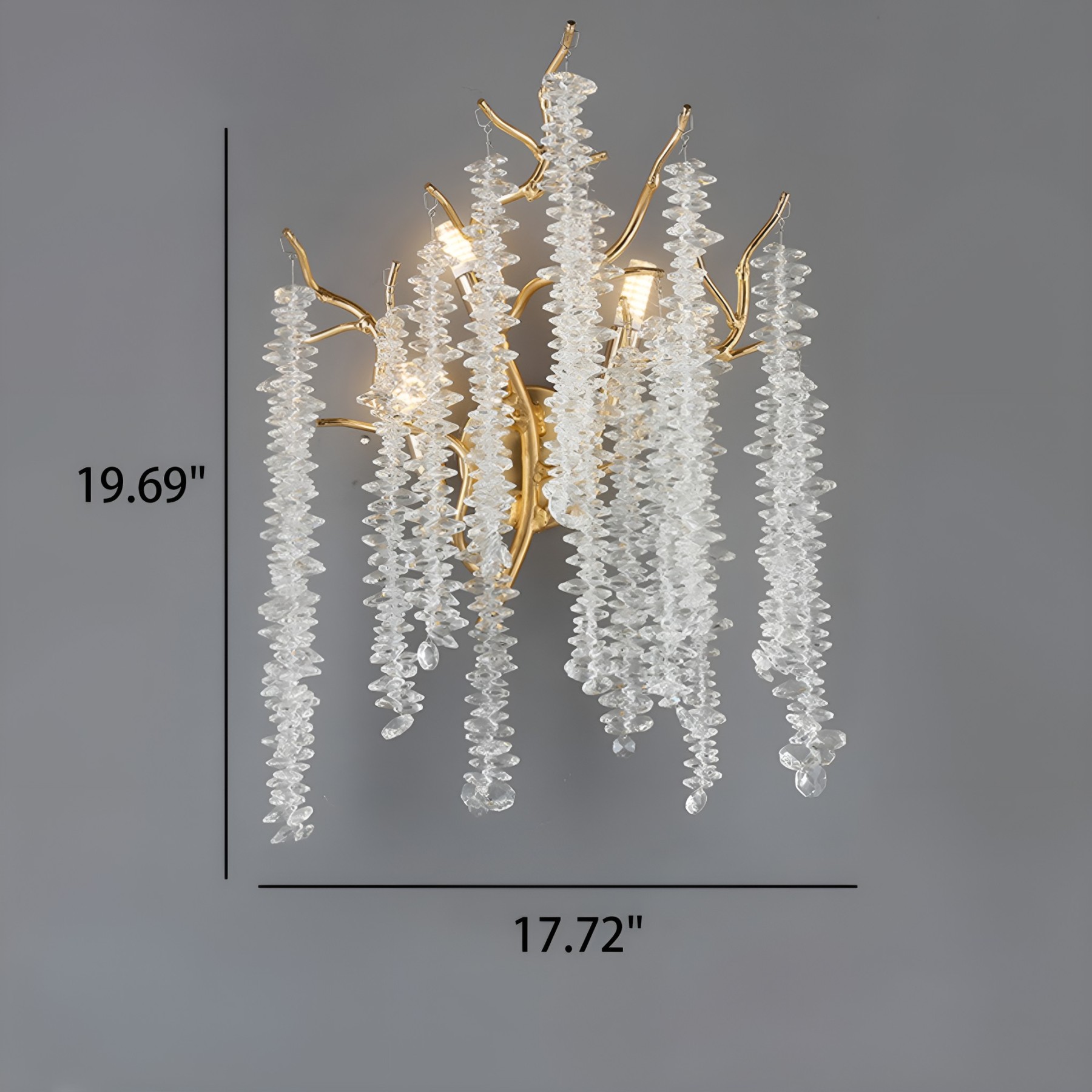 Modern Luxury Tree Branch Crystal Wall Sconce