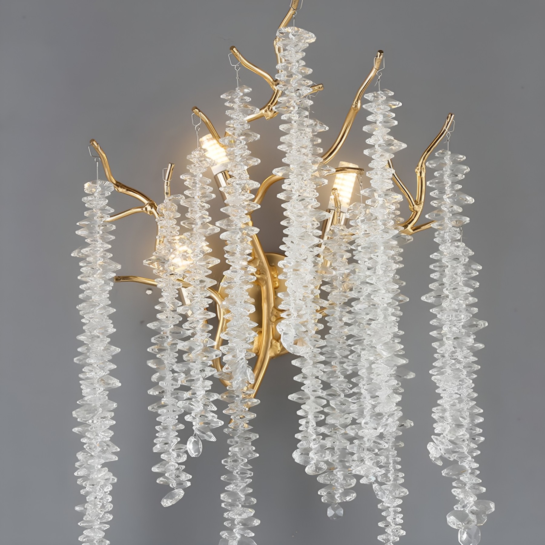 Modern Luxury Tree Branch Crystal Wall Sconce