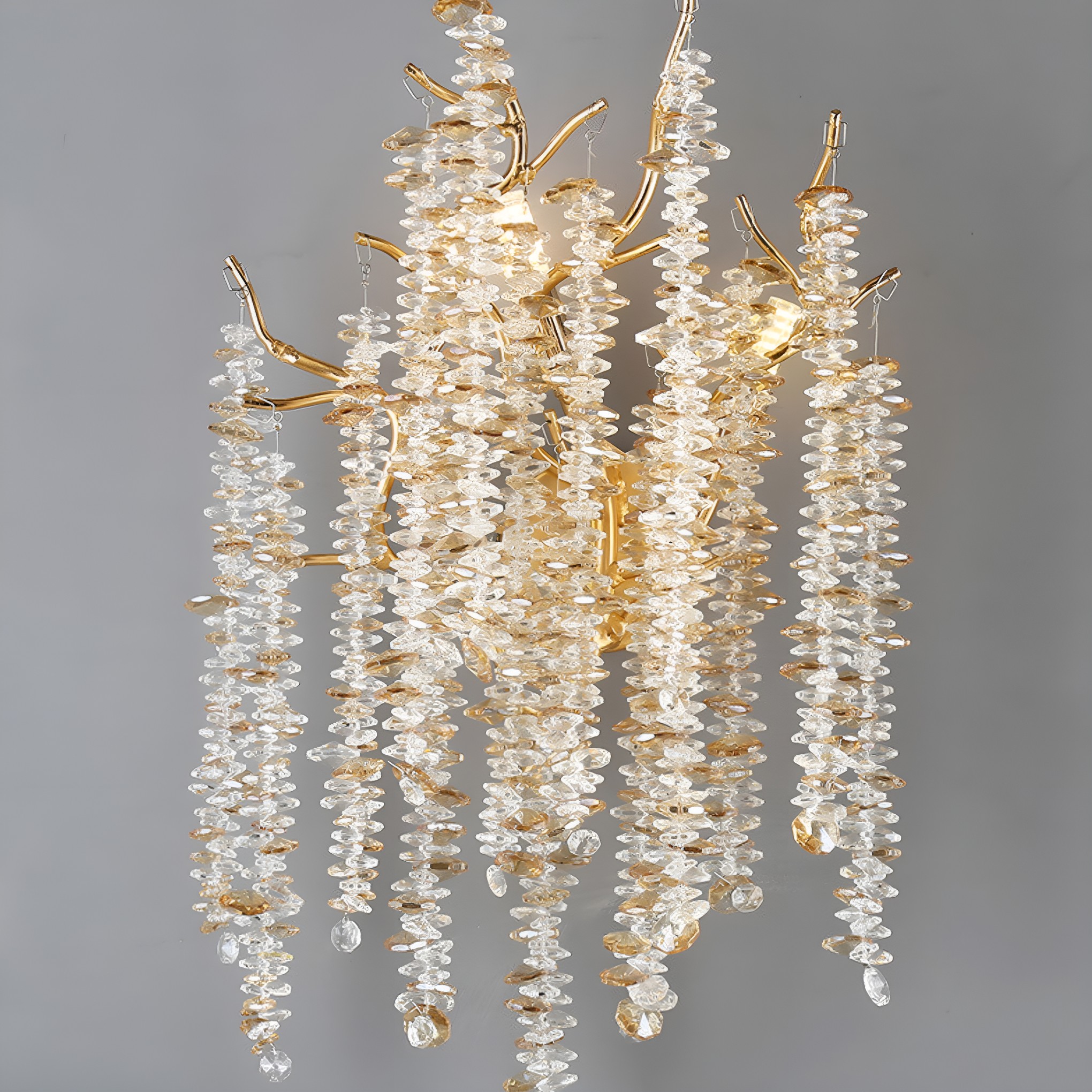 Modern Luxury Tree Branch Crystal Wall Sconce