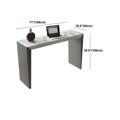 Modern Marble Counter Height Bar Table with Gray Base