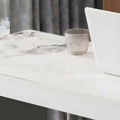 Modern Marble Counter Height Bar Table with Gray Base — Table Only