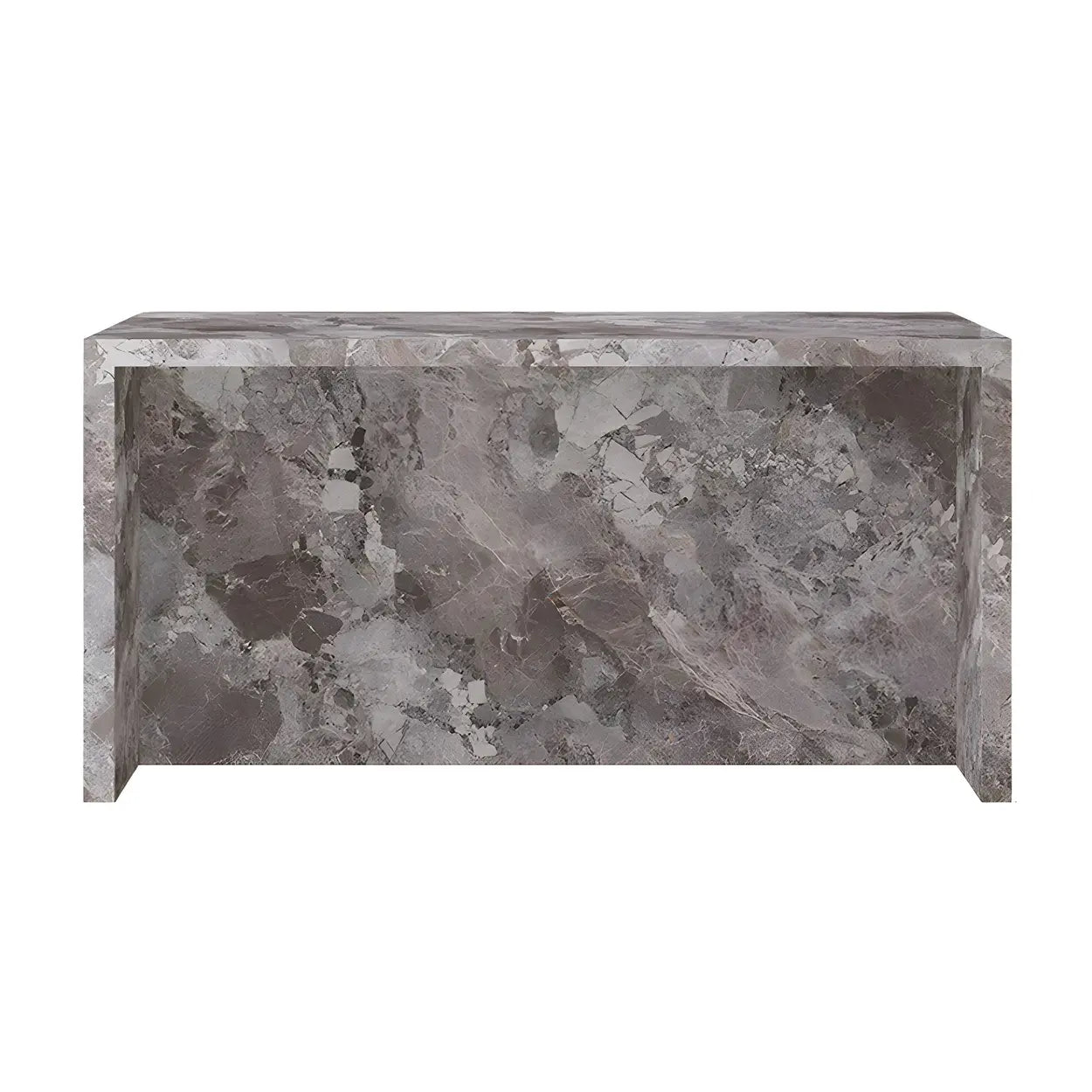 Modern Marble Kitchen Island Counter Height Bar Stool — Grey / Table Only