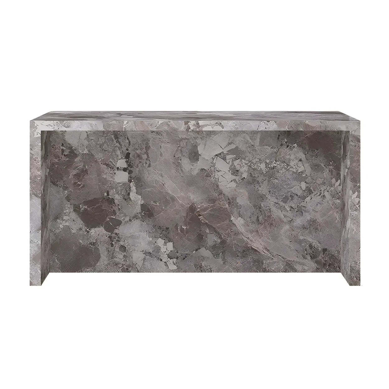 Modern Marble Kitchen Island Counter Height Bar Stool — Grey / Table Only
