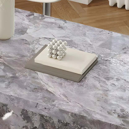 Modern Marble Kitchen Island Counter Height Bar Stool — Light Gray / Table Only