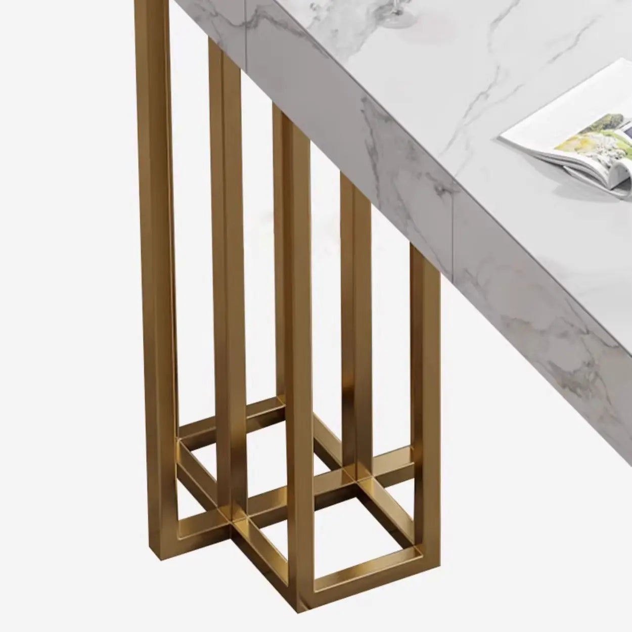 Modern Marble L-Shaped Bar Table with Drawers