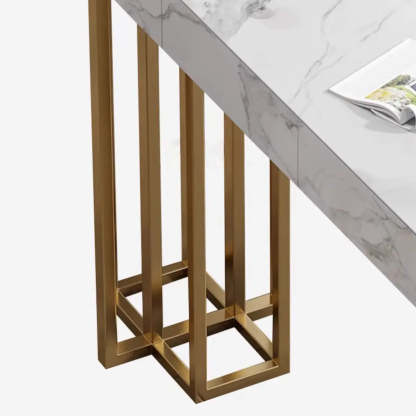 Modern Marble L-Shaped Bar Table with Drawers