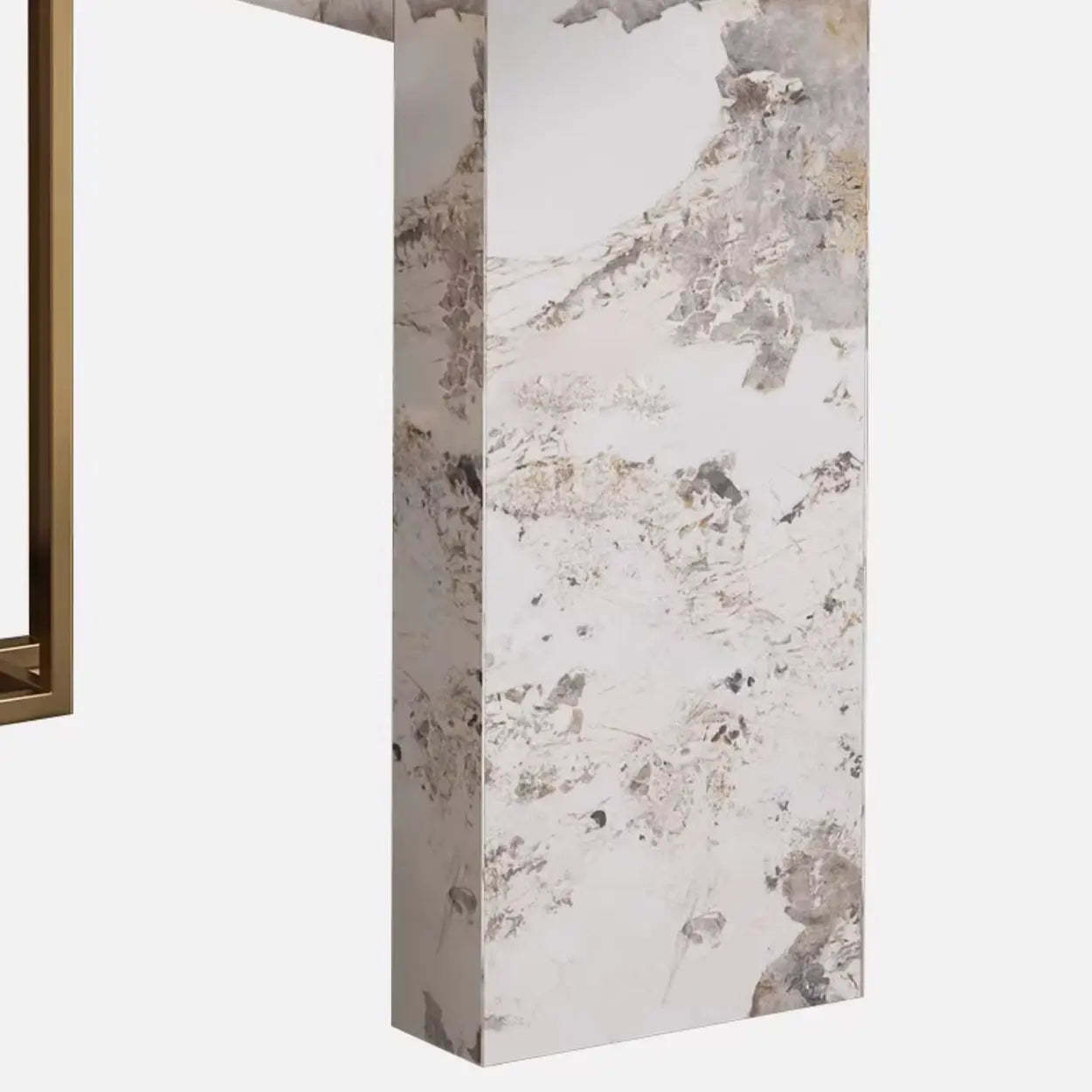 Modern Marble L-Shaped Bar Table with Drawers