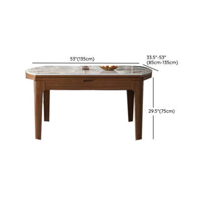 Gray Modern Marble Rectangular Extendable Dining Table