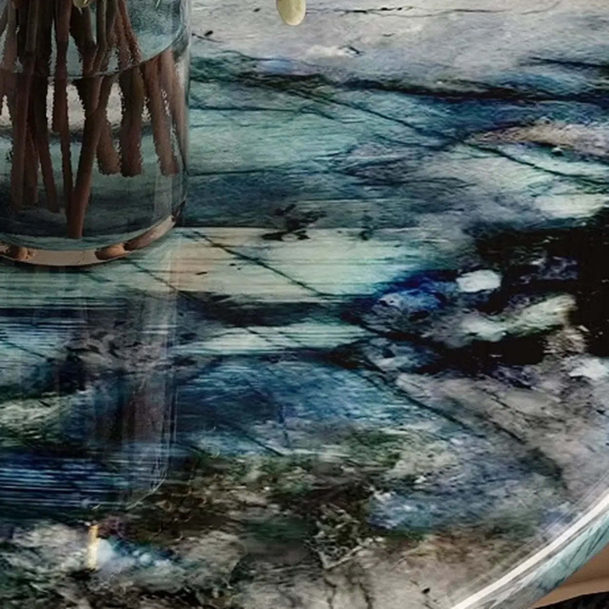 Modern Marble-Top C Side Table with Metal Base