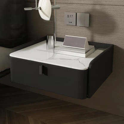 Modern Marble Top Wall-Mounted Nightstand