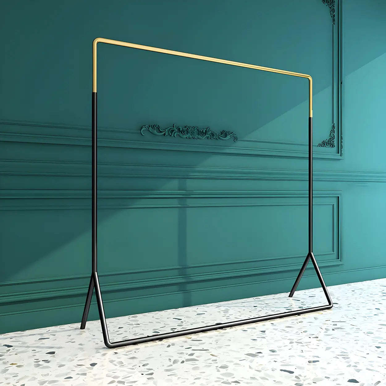 Modern Gold-Black Metal Coat Rack Organizer — Gold-Black