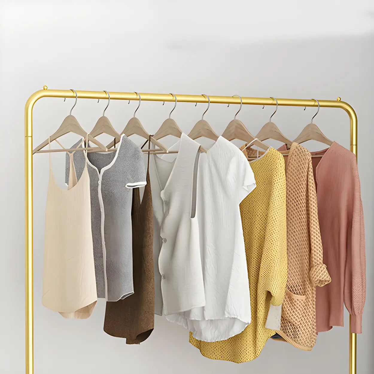 Modern Gold-Black Metal Coat Rack Organizer