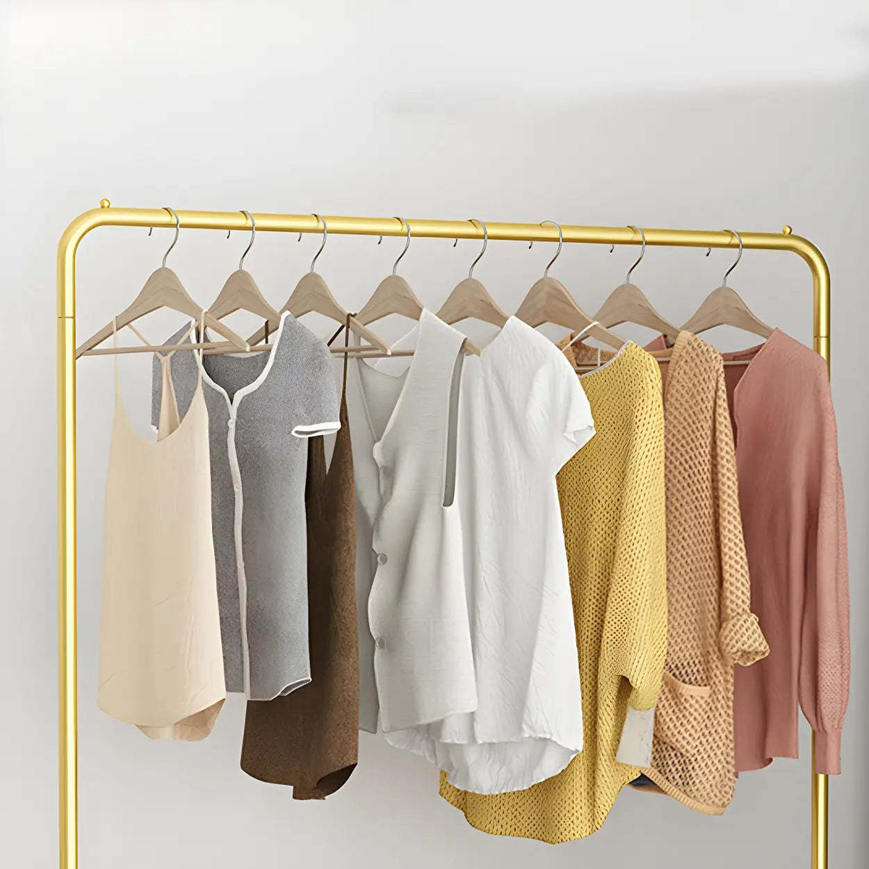 Modern Gold-Black Metal Coat Rack Organizer