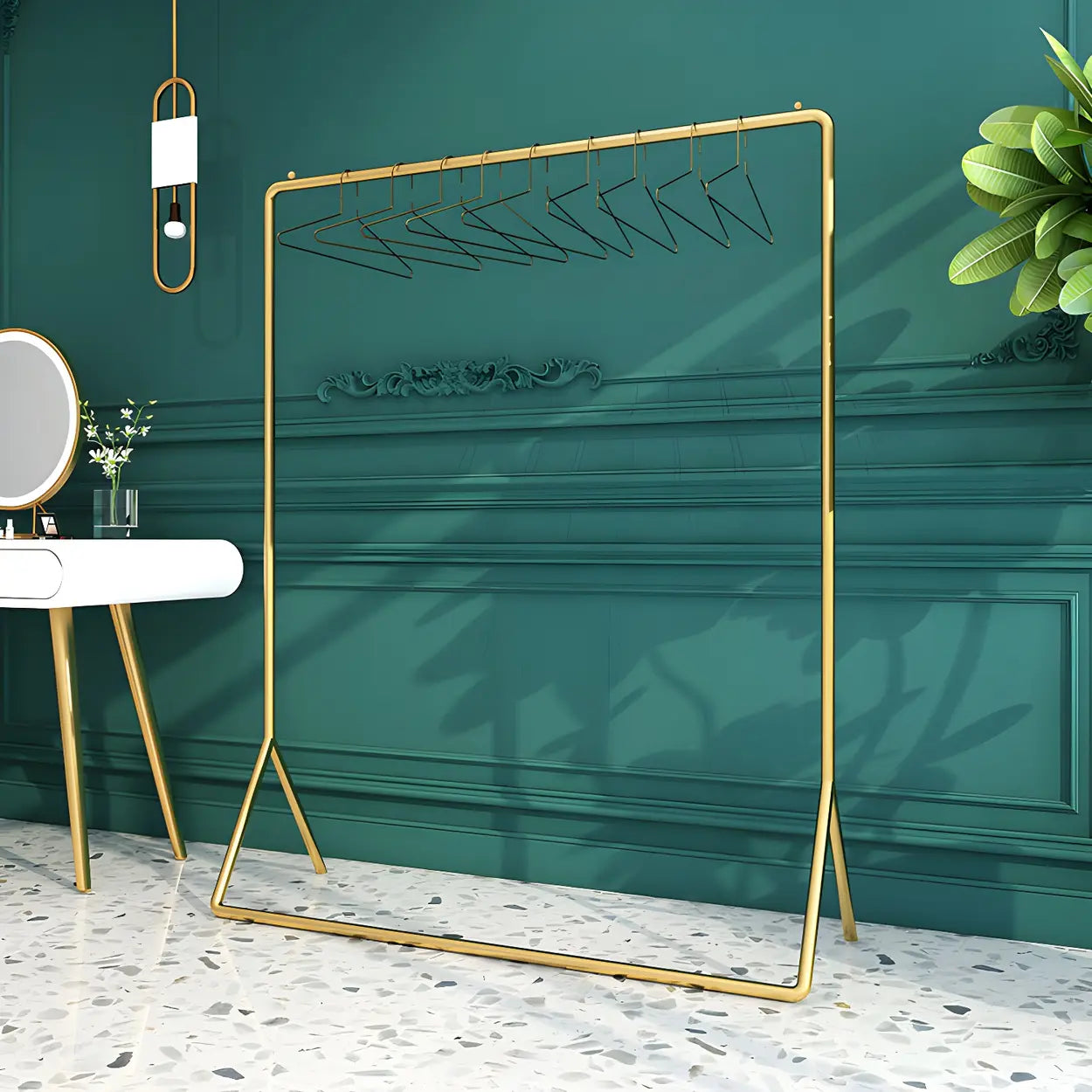 Modern Gold-Black Metal Coat Rack Organizer