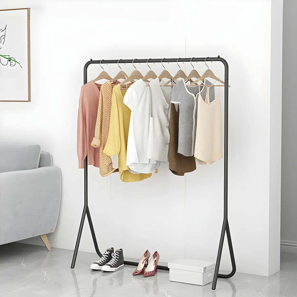 Modern Gold-Black Metal Coat Rack Organizer