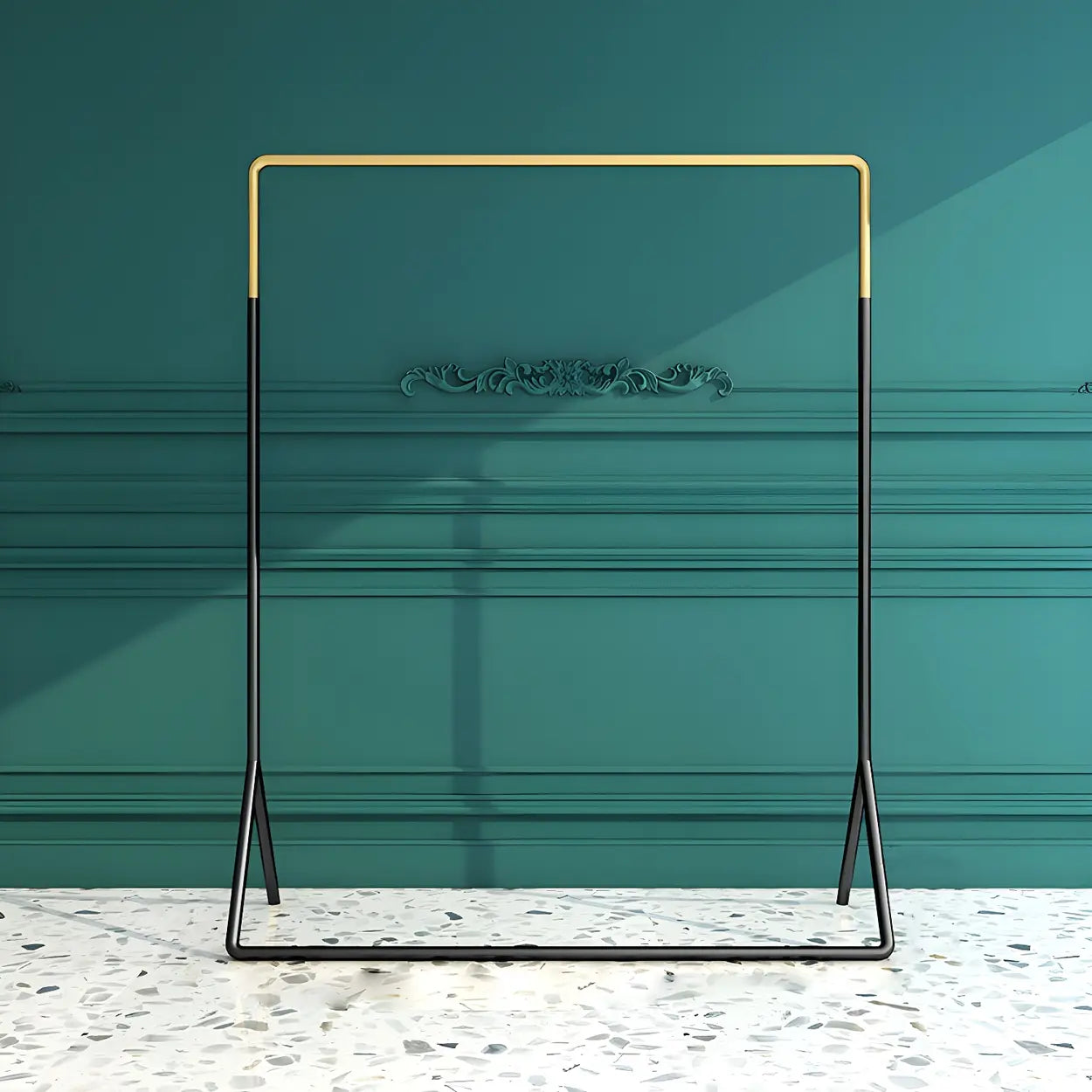 Modern Gold-Black Metal Coat Rack Organizer