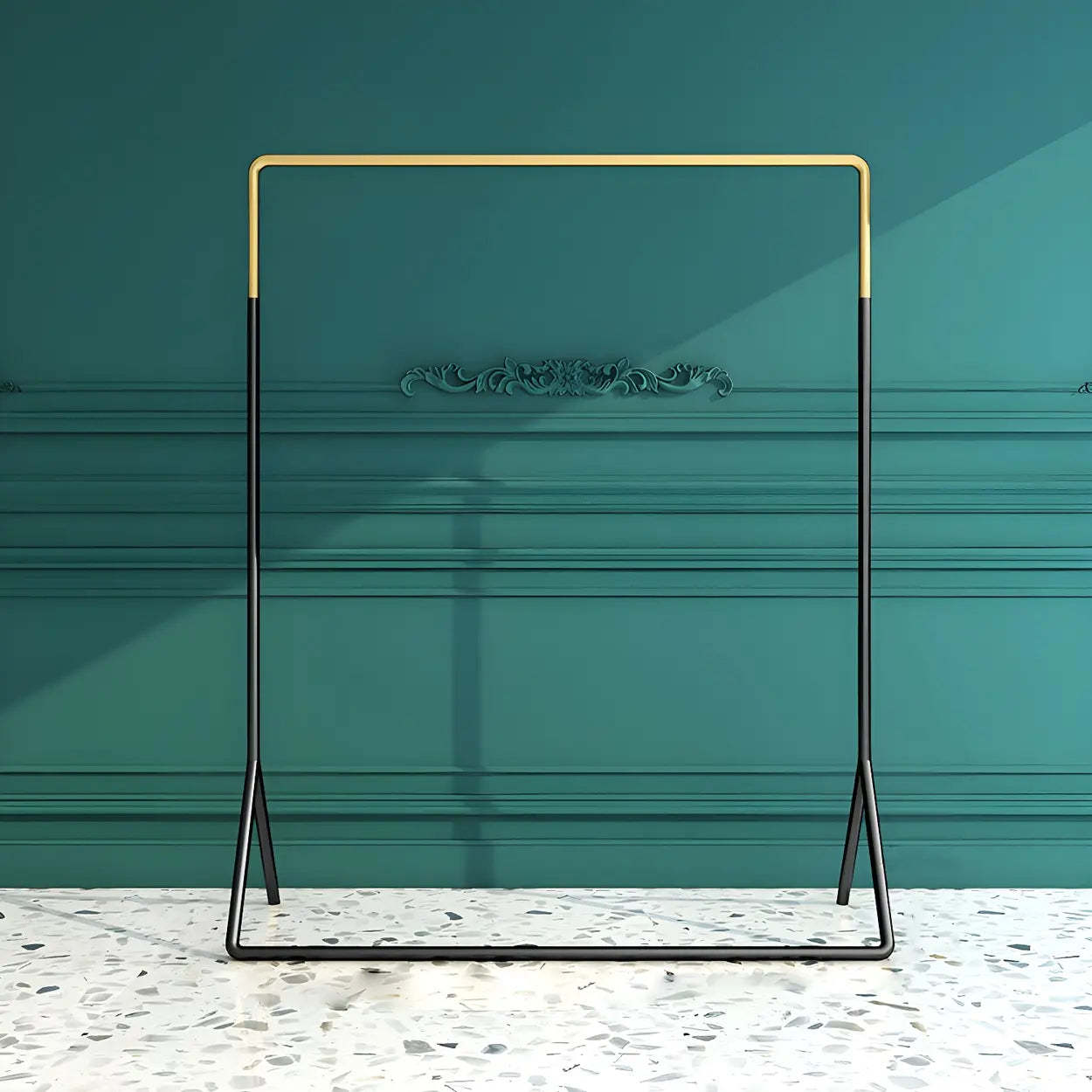 Modern Gold-Black Metal Coat Rack Organizer