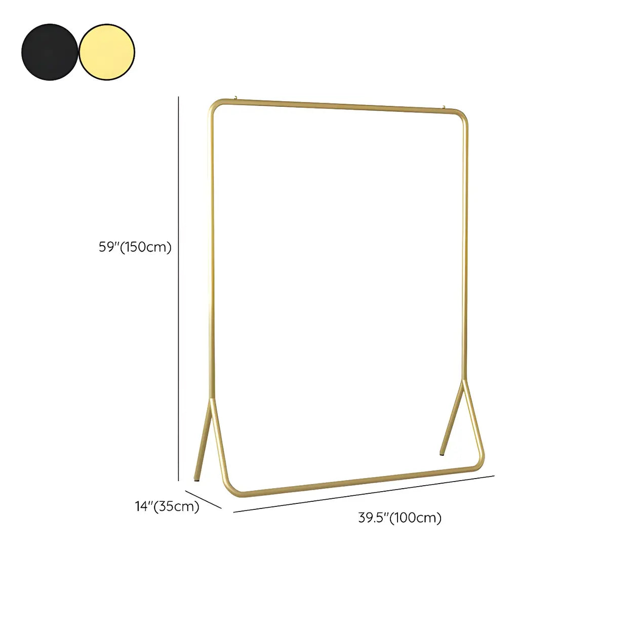 Modern Gold-Black Metal Coat Rack Organizer