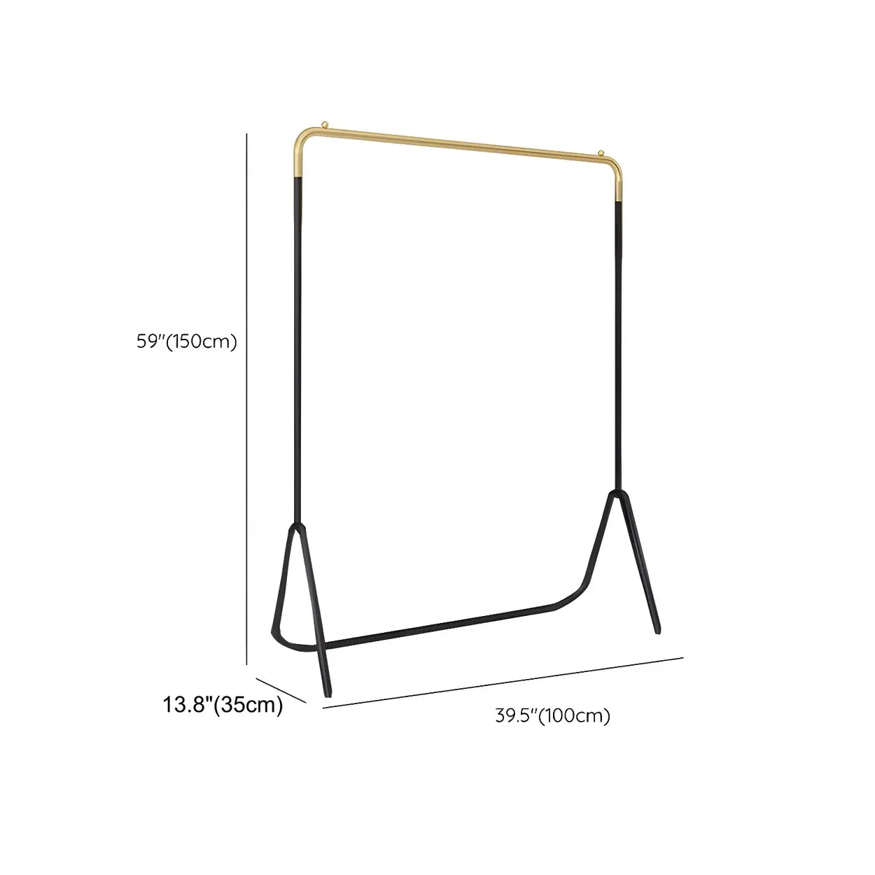 Modern Gold-Black Metal Coat Rack Organizer